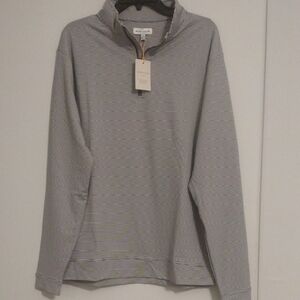 Peter Millar Light Gray Striped Pullover